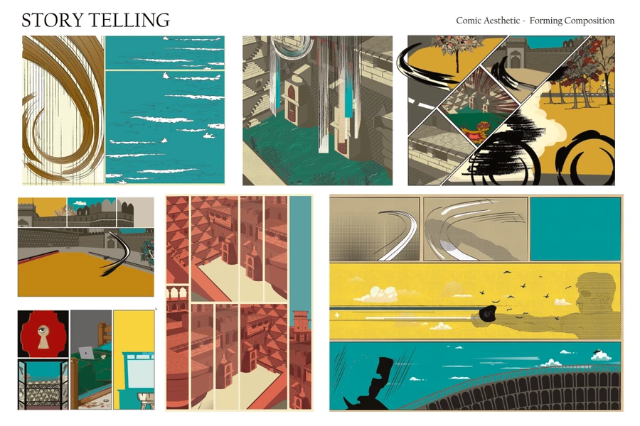 Comic aesthetic — forming the composition