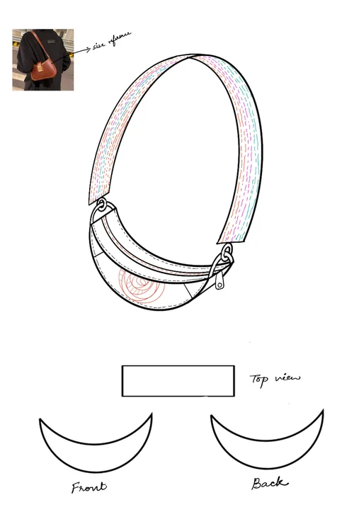 Design sketch — front and back silhouette studies