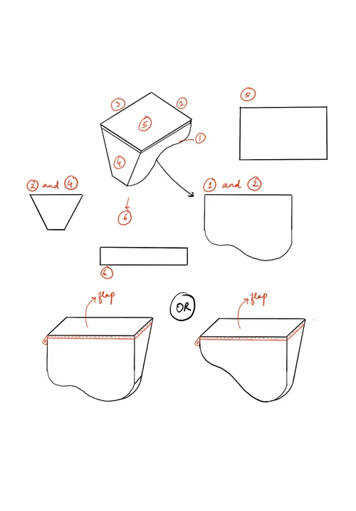 Design sketch — panel and hardware construction detail